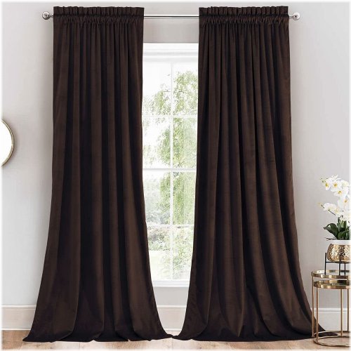 Velvet Heavyweight Rod Pocket Curtain Set