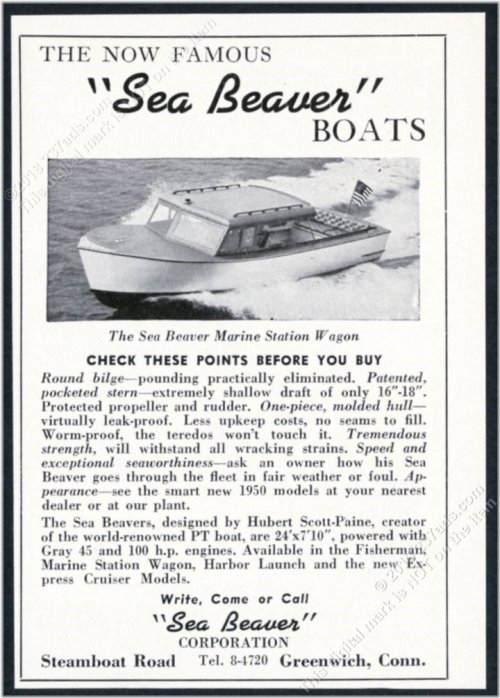 Sea Beaver Marine Station Wagon Vintage Print Ad