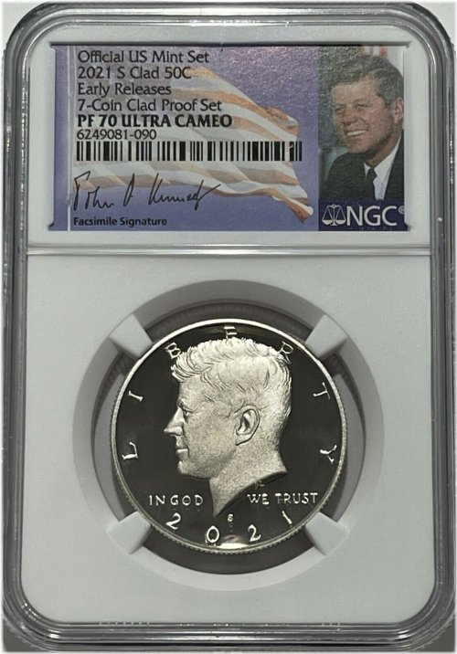 Kennedy Half Dollar - 2021 S NGC PF70 Ultra Cameo Clad Proof Early Release