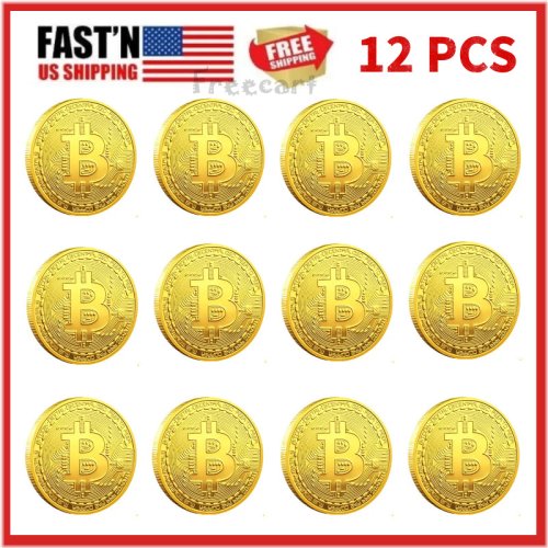 Golden Collection of 12 Commemorative Physical Bitcoin Coins