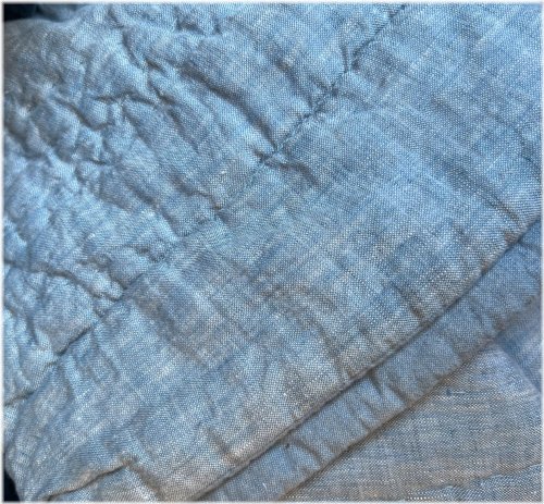 Chambray Blue Handstitched King Quilt