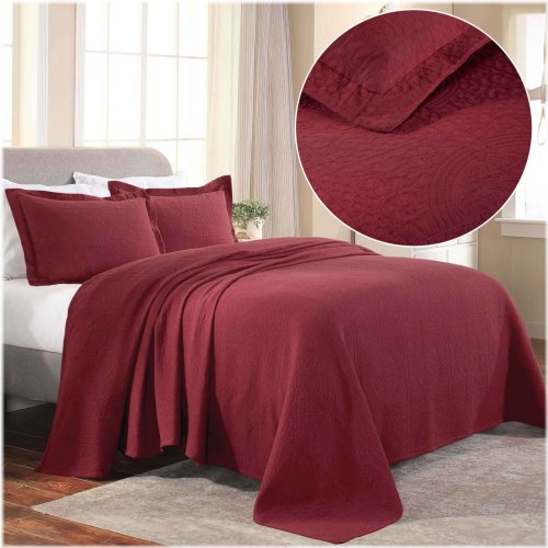 Cotton Jacquard Matelasse Bedspread Set with Pillowcases