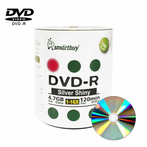 Smartbuy Shiny Silver DVD-R Discs - 100 Pack