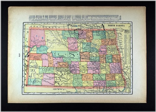North Dakota Vintage Cartography by Georg Cram (1899)