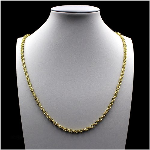 Golden Rope Diamond Pendant Necklace