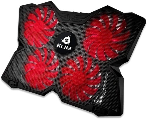 KLIM Wind Cooling Pad Stand with Red LED for 11"-19" Notebooks, PS4, and Xbox