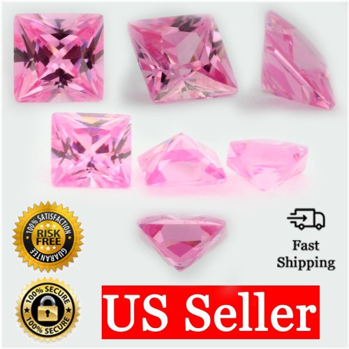 Rose Princess Cut Sparkling Gemstone
