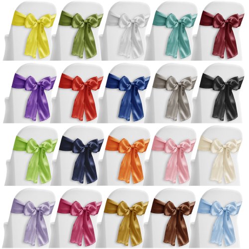 Satin Chair Bow Sash Set - Multiple Colors Available