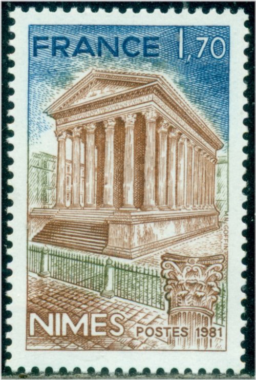 Roman Temple of Nimes Stamp