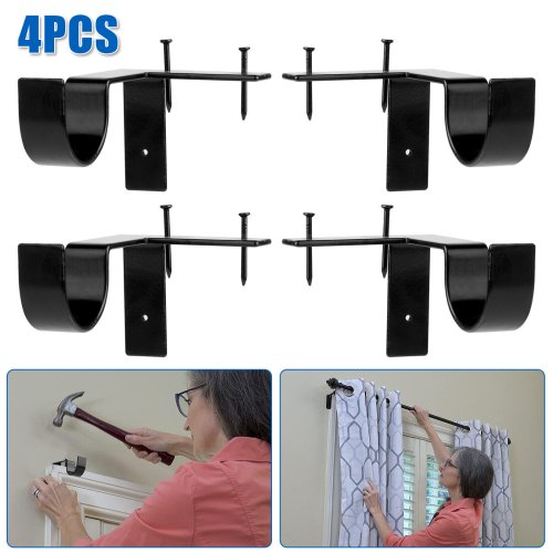 Wooden Window Curtain Bracket Set