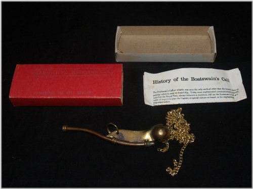 Heritage Boatswain's Call Replica in Brass Box