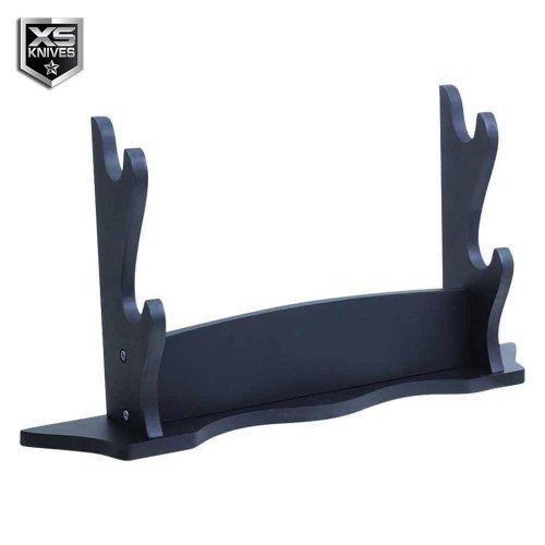 Black Wooden Double Sword Stand