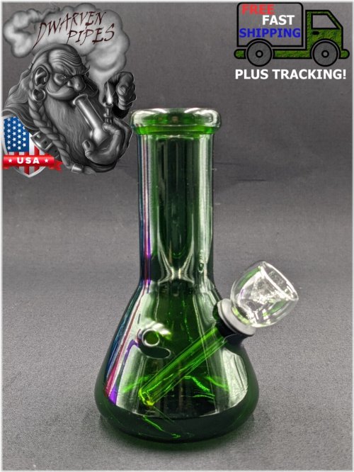 Forest Green Glass Beaker Hookah