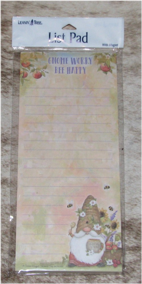 Gnome Worry Bee Happy" Magnetic List Pad