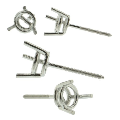 White Gold Basket Stud Earring Setting