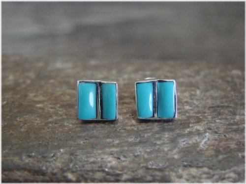 Southwest Turquoise Inlay Stud Earrings