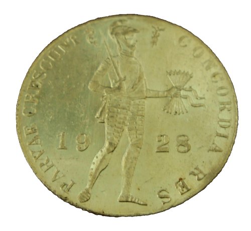 Netherlands 1928 Gold Trade Ducat UNC