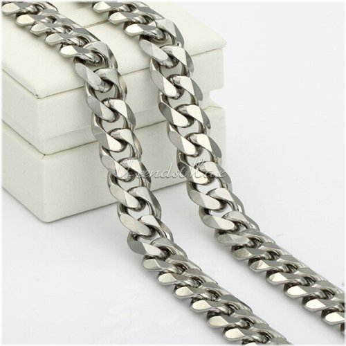 Silver Stainless Steel Curb Link Necklace