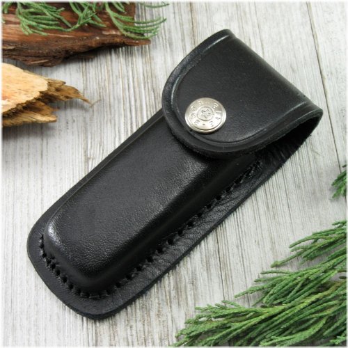 Black Leather Folding Knife Case