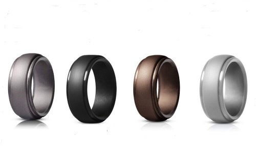 FlexFit Silicone Rings - Set of 4 for Weddings, Engagements, and Active Lifestyles