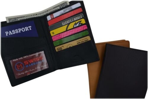 Leather Passport Wallet with RFID Protection