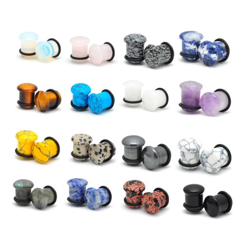 Earthstone Plugs - Natural Stone Single Flare Gauges