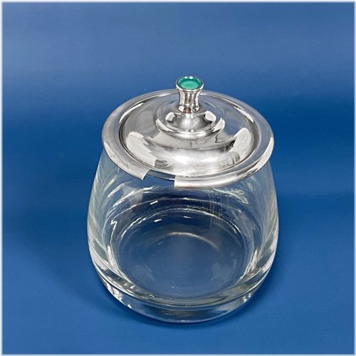 Silver Enameled Lid Sugar or Jam Jar