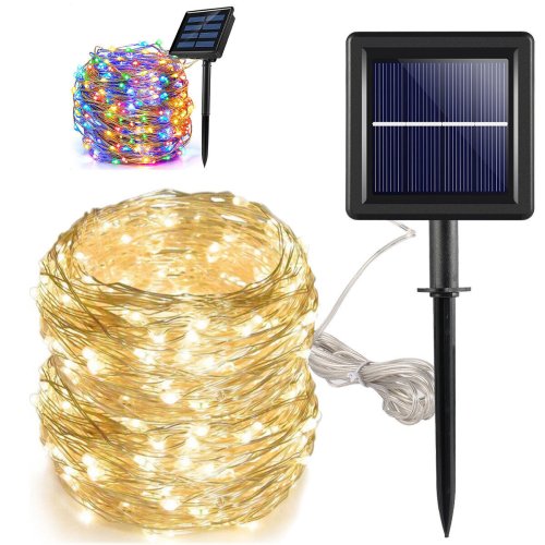 Radiant Nightfall" Solar-Powered String Lights with 200 LED Fairy Lights, 72ft Waterproof Design