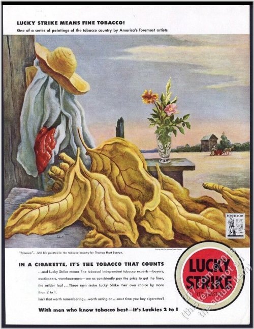 Vintage Tobacco Leaf Art Print by Thomas Hart Benton