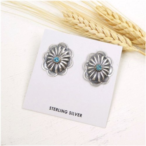 Turquoise Concho Earrings