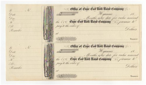 Cape Cod Railroad Co. Check Collection