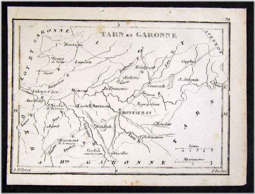 Antique French Province Map from 1833