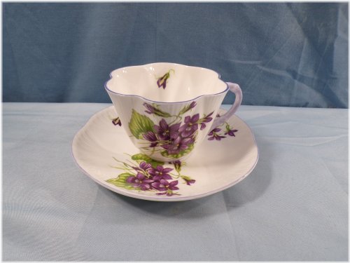 Violets Bone China Cup & Saucer Set