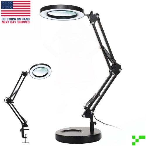 Crafters' Illuminated Magnifier Clamp Lamp