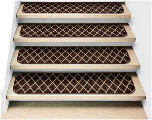 Coffee Brown Diamond Trellis Lattice Stair Treads