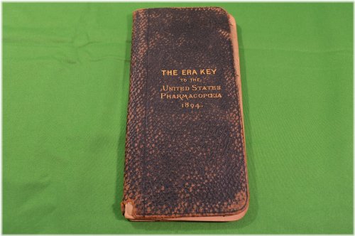 Pharmacist's 1894 Era Key Leather Bound Booklet