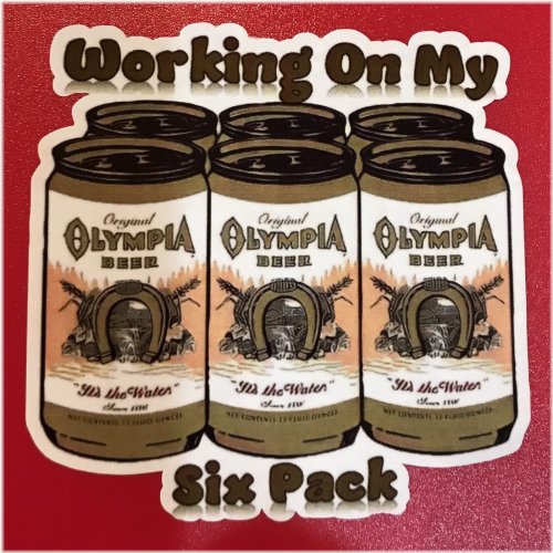 Six-Pack Pursuit Retro Breweriana Sticker