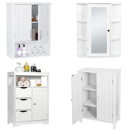 Pure White Bathroom Storage Cabinet