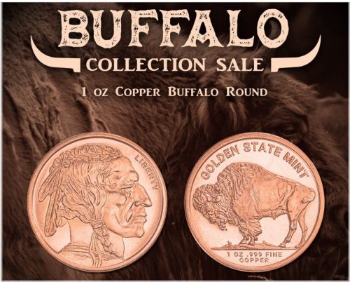 Copper Buffalo Round 1 oz Pure Coin