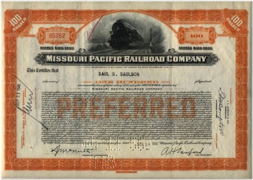 Missouri Pacific Railroad Historical Document