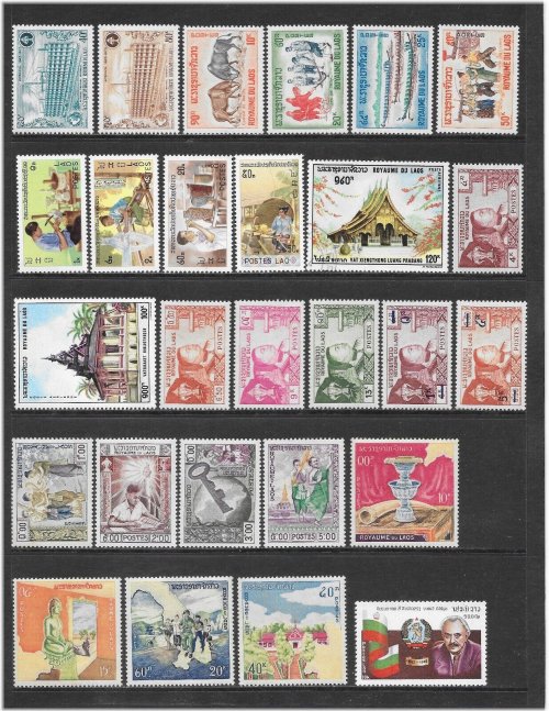 Laotian Stamp Collection - 1955 to 1982