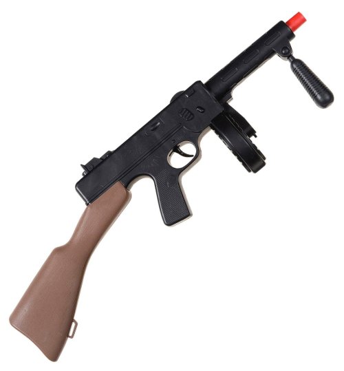 Silent Gangster Companion: 19.5" Plastic Thompson Machine Costume Accessory