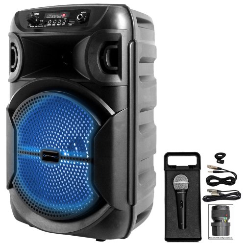 EncorePro 8" Wireless Karaoke System with LED Lights and Microphone