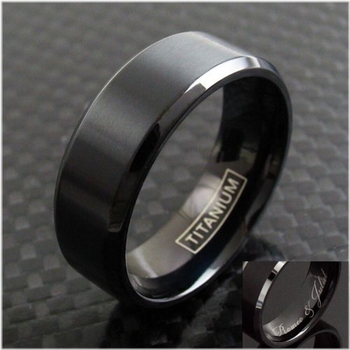 Midnight Stripe Wedding Band