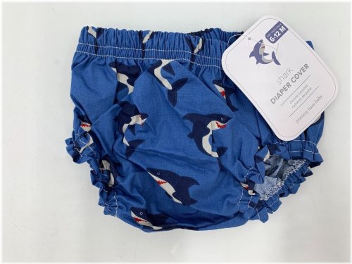 Shark-themed Diaper Cover for 6-12 Months in Blue