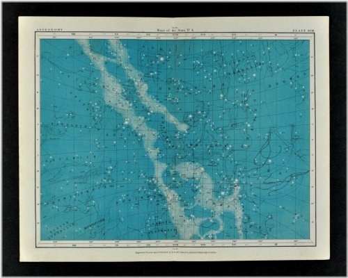 Stellar Cartography: 1855 Johnston Constellations & Zodiac Map