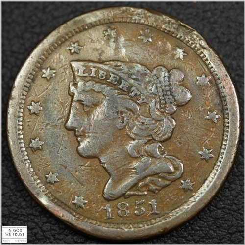 Copper Braided Hair Half Cent - 1851