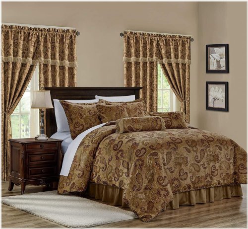 Copper Brown Paisley Dream Bedding Set