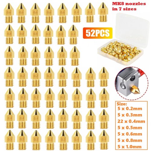 Precision Nozzle Set for 3D Printers - Compatible with Makerbot and Creality CR-10 Models