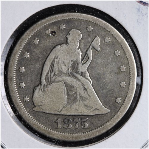 Silver Seated Liberty Twenty Cent Piece - 1875-S (Choice Fine)